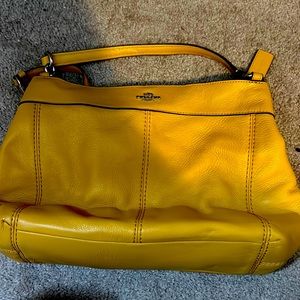 Mustard yellow vintage Coach purse with crossbody strap